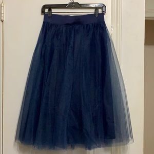Navy Tulle Skirt